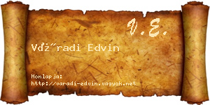 Váradi Edvin névjegykártya